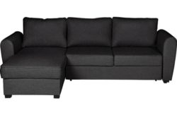 HOME New Siena Fabric Corner Sofa Bed w/ Storage - Charcoal